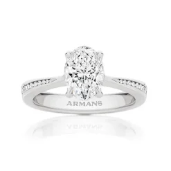 Oval Allure Engagement Ring with Diamond Band