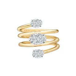 Oval Diamond Spiral Ring