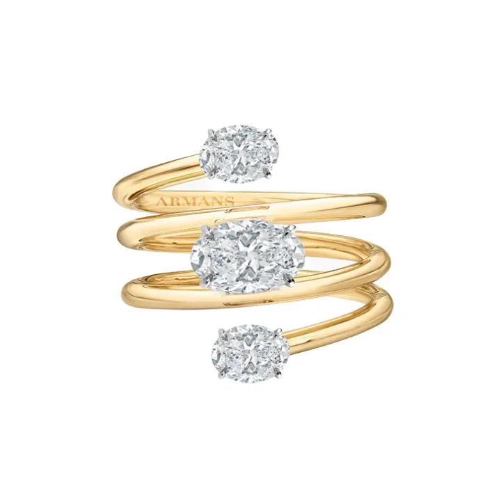 Oval Diamond Spiral Ring