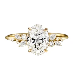 Oval Elora Diamond Cluster Engagement Ring