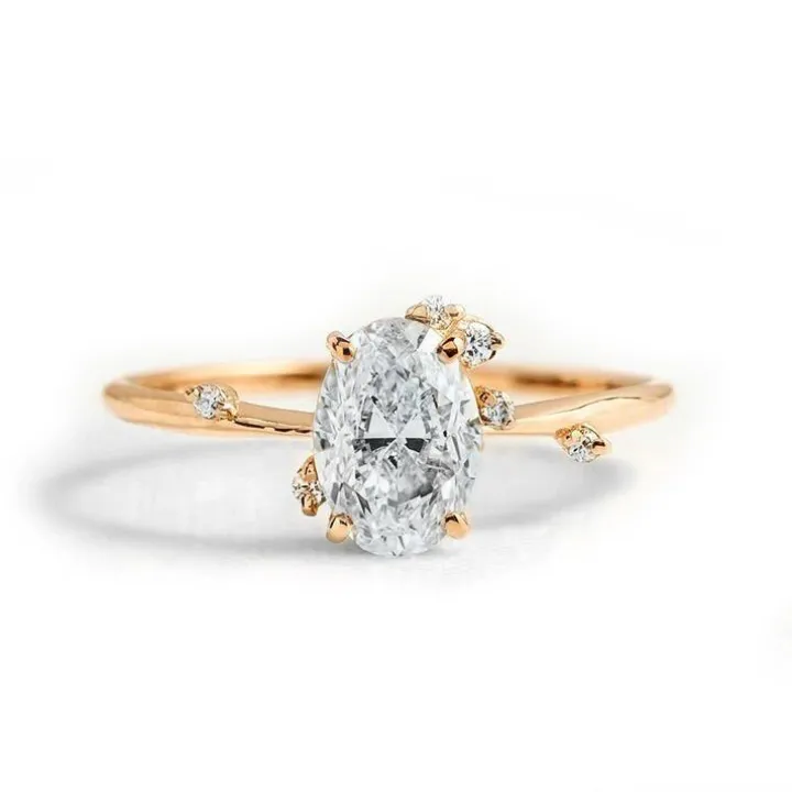 Oval Fire Fly Lab Grown Engagement Ring