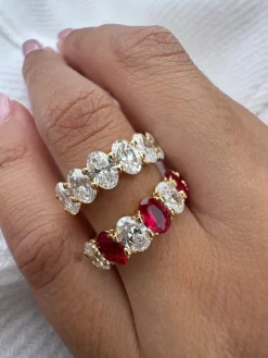 Oval Lab Grown Diamond Wedding Band