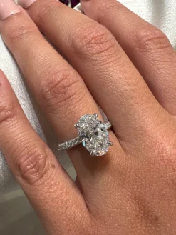 Oval Snow White Engagement Ring