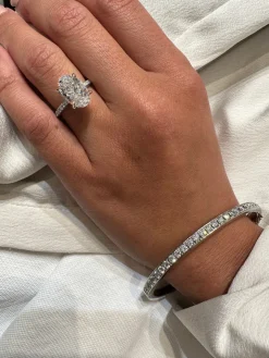 Oval Snow White Engagement Ring