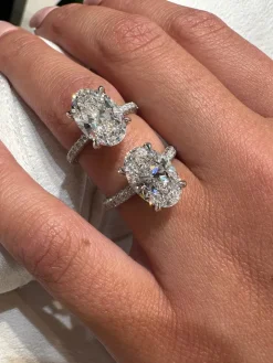 Oval Snow White Engagement Ring