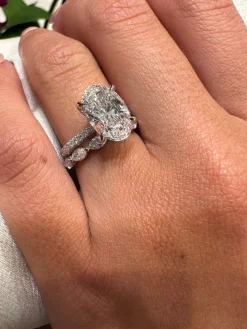 Oval Snow White Engagement Ring