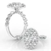 Oval Snowflake Engagement Ring