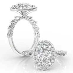 Oval Snowflake Engagement Ring
