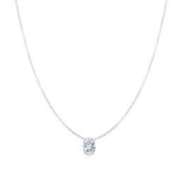 Oval Solitaire Diamond Pendant