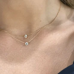 Oval Solitaire Diamond Pendant