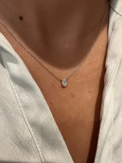 Oval Solitaire Diamond Pendant