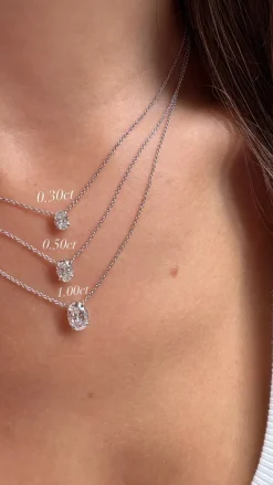 Oval Solitaire Diamond Pendant
