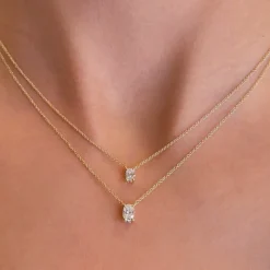 Oval Solitaire Lab Grown Diamond Pendant