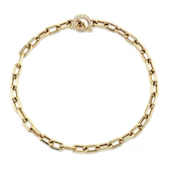 Paper Clip Choker with Diamond Bail