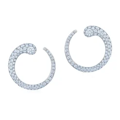 Pavé Diamond Swirl Hoops