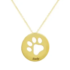 Paw Print Cutout Disc Pendant