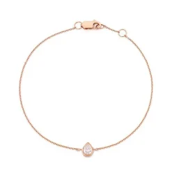 Pear Bezel Set Diamond Bracelet