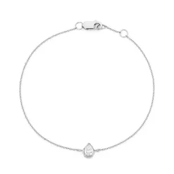 Pear Bezel Set Diamond Bracelet