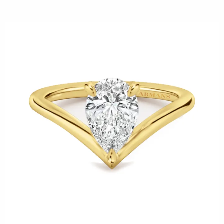 Pear Diamond V Ring
