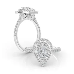 Pear Double Halo Engagement Ring