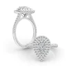Pear Double Seamless Halo Engagement Ring