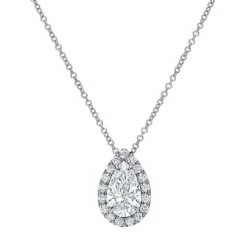 Pear Halo Diamond Pendant