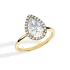 Pear Halo Engagement Ring With Plain Band