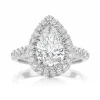 Pear Halo Lab Grown Engagement Ring