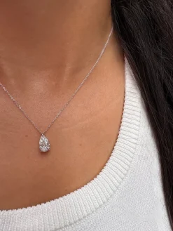 Pear Solitaire Diamond Pendant