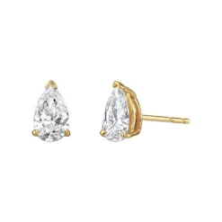 Pear Solitaire Diamond Studs