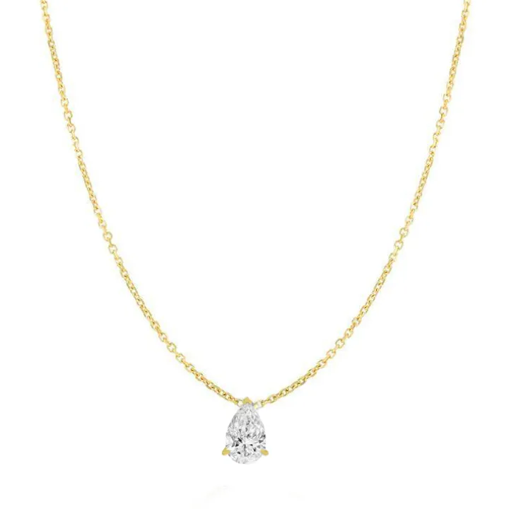 Pear Solitaire Lab Grown Diamond Pendant