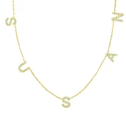 Petite Multi Diamond Initial Necklace