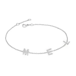 Petite Multi Diamond Initial Bracelet