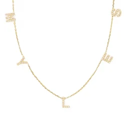 Petite Multi Diamond Initial Necklace