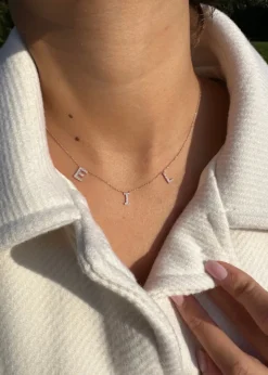 Petite Multi Diamond Initial Necklace