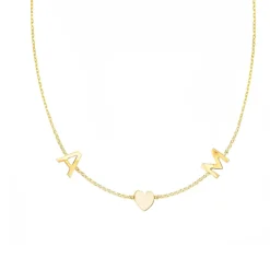 Petite Multi Initial Heart Necklace