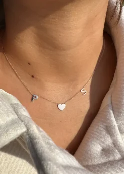 Petite Multi Initial Heart Necklace
