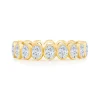 Petite Oval Bezel Set Wedding Band