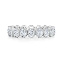 Petite Oval Bezel Set Wedding Band