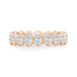 Petite Oval Bezel Set Wedding Band