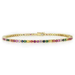 Petite Rainbow Sapphire Tennis Bracelet