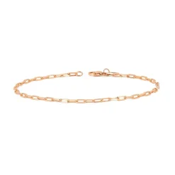 Petite Solid Gold Paper Clip Bracelet