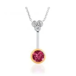 Pink Sapphire Rose Pendant