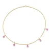 Pink Sapphire Tear Drop Necklace