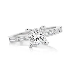 Princess Baguette Engagement Ring