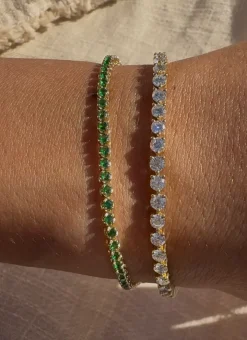 4-Prong Green Emerald Tennis Bracelet