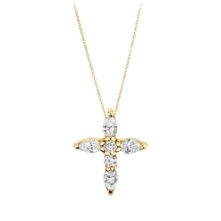 Prong Set Diamond Cross Necklace
