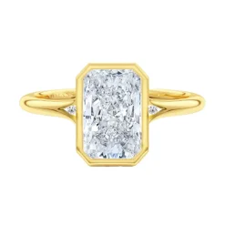 Radiant Bezel Engagement Ring with Side Stones