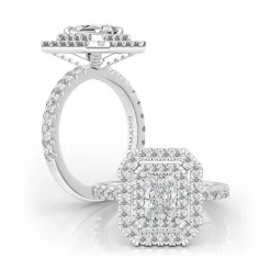 Radiant Double Halo Engagement Ring