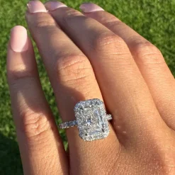 Radiant Seamless Halo Engagement Ring